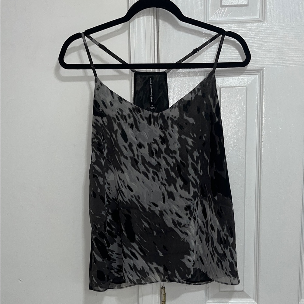 W118 by Walter Baker Black and Gray Camisole Top | Size M